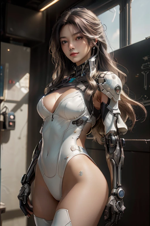 ((Best quality)), ((masterpiece)), (detailed:1.4), 3D, an image of a beautiful cyberpunk female,HDR (High Dynamic Range),Ray Tracing,NVIDIA RTX,Super-Resolution,Unreal 5,Subsurface scattering,PBR Texturing,Post-processing,Anisotropic Filtering,Depth-of-field,Maximum clarity and sharpness,Multi-layered textures,Albedo and Specular maps,Surface shading,Accurate simulation of light-material interaction,Perfect proportions,Octane Render,Two-tone lighting,Wide aperture,Low ISO,White balance,Rule of thirds,8K RAW,