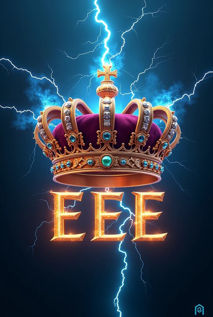 An image with Crown,
letters EEE,
Electricity thundering,
Engineering logos