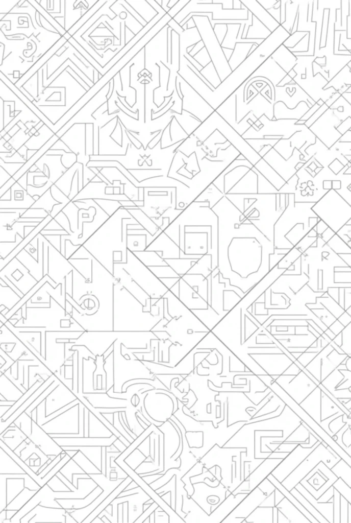Geometry coloring book pages no color high details