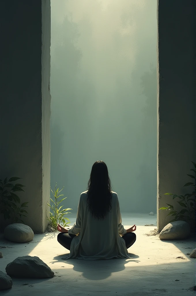 Sitting with legs crossed, forehead touching the floor