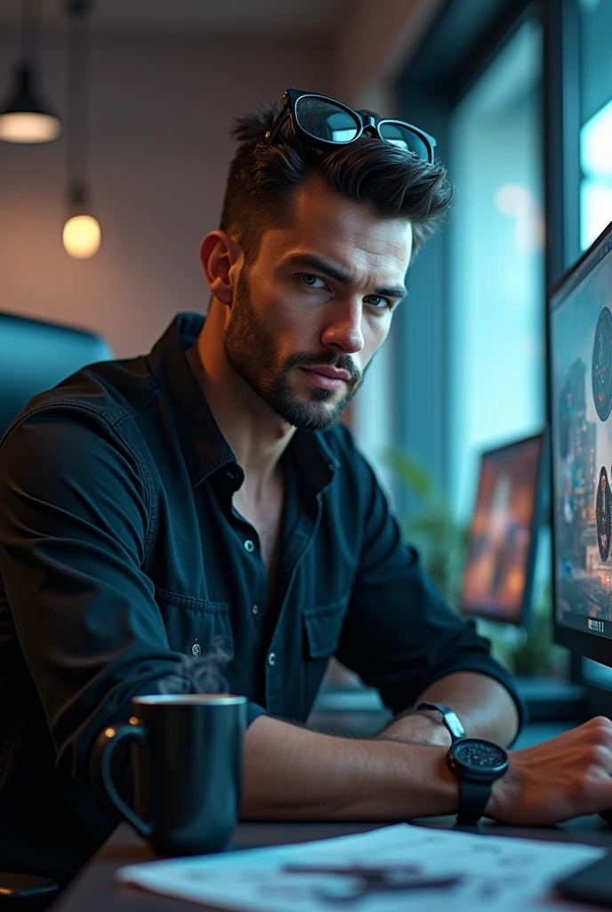 Handsome video game developer
