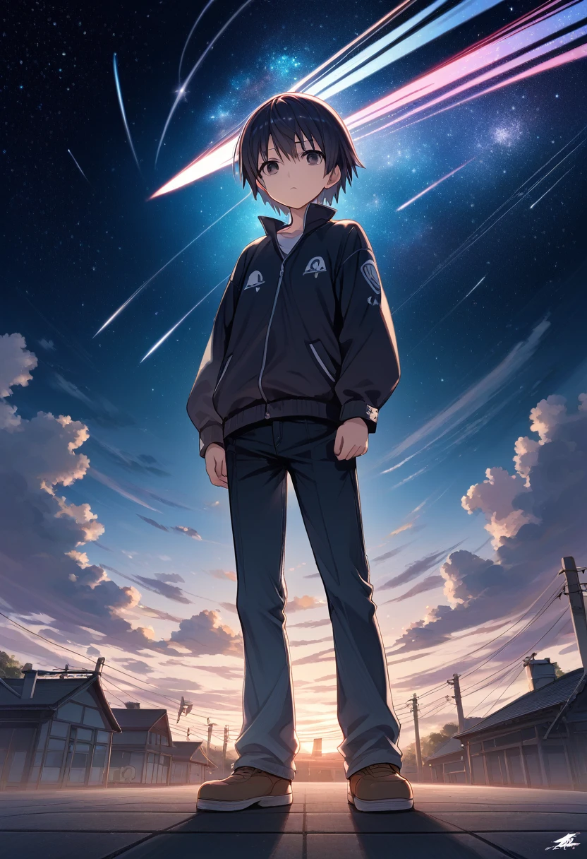 Anime girl standing on a rooftop looking at the starry night sky, Anime Wallpaper 4k, Anime Wallpaper 4 k, 4k Anime Wallpaper, Anime Art Wallpapers 8K, anime art wallpaper 4k, anime art wallpaper 4k, Anime Style 4k, Makoto Shinkai Cyril Rolland, 4K Manga Wallpapers, Anime Wallpaper, Awesome Wallpapers, shooting star