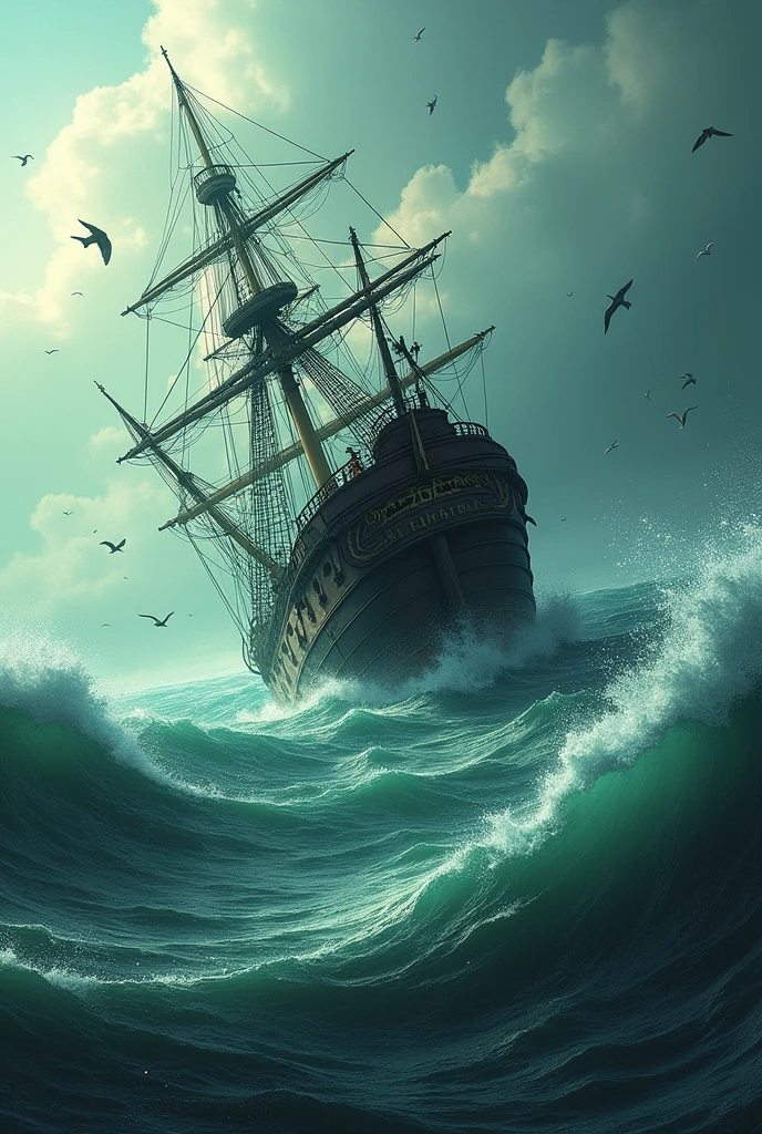 Ship sink in sea