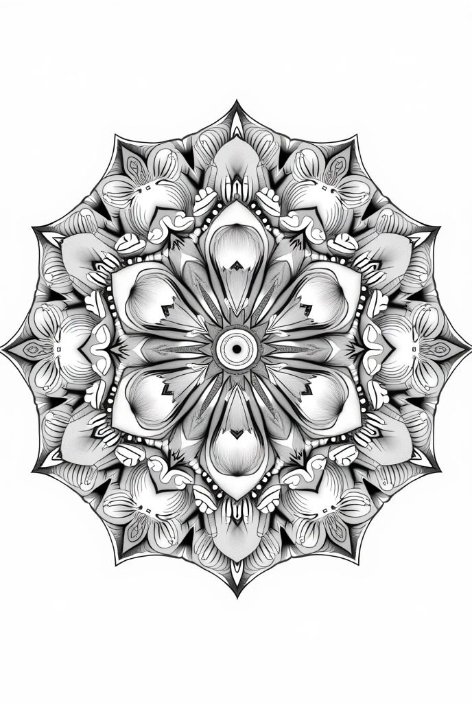 Individual Animal mandala coloring book pages black and white
