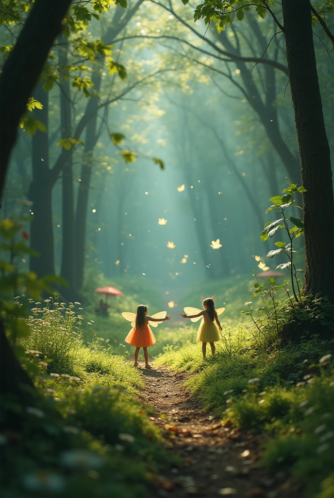 Fairy ring with dancing sprites and ethereal music
