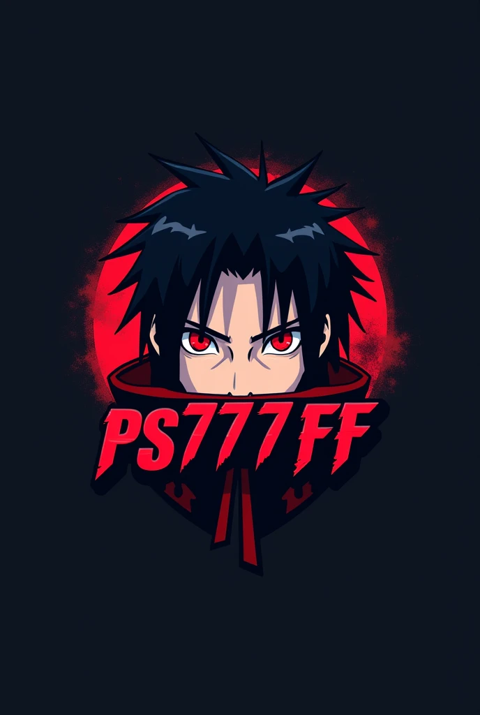 Can you Create a Logo for my Gaming Channel ,  PS 777 FF with Sasuke Uchiha Character ( With fully blood eyes , And only Face I need )