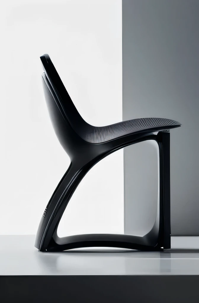 Sketch, unique organic chair, futuristic design, flowing natural forms, inspired by vines and tree branches, ergonomic, smooth curves, dynamic angles, multiple perspectives, pencil sketch style, black and white, minimalistic, highly detailed, front and side views, conceptual design, innovative, elegant, sculptural form.