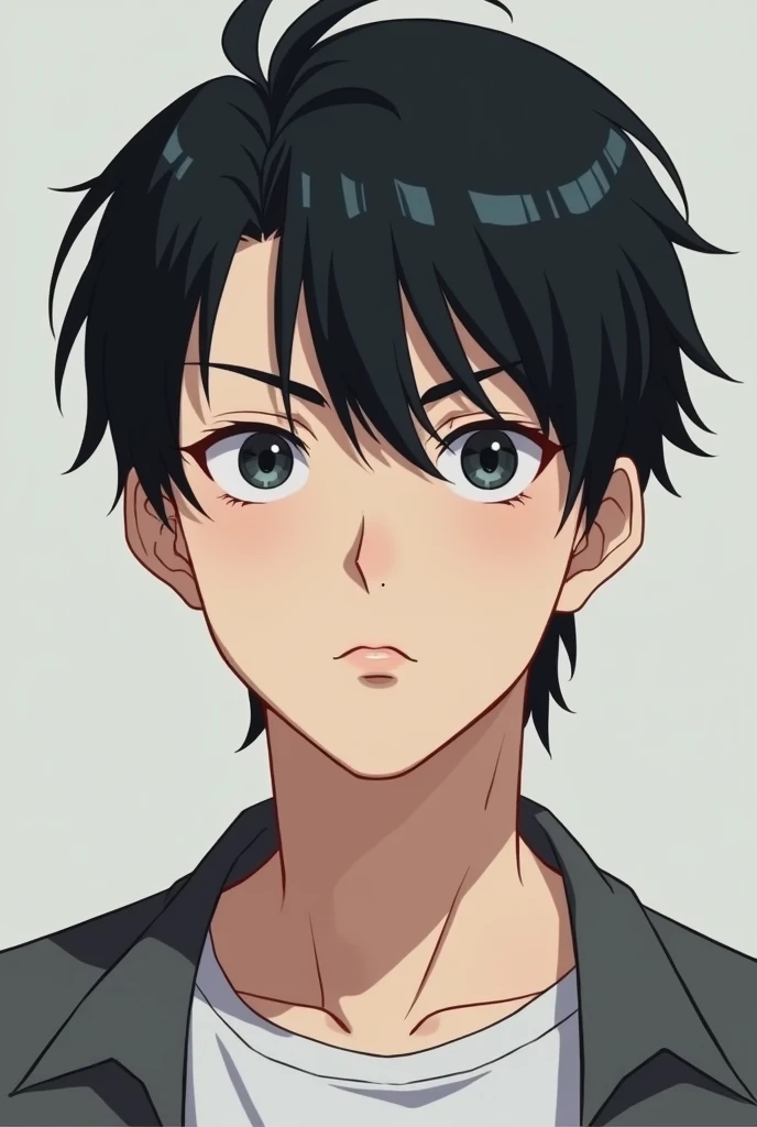 Blank anime eyes of a man