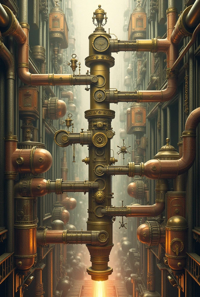 The process of communication flow chart steampunk civilization style
