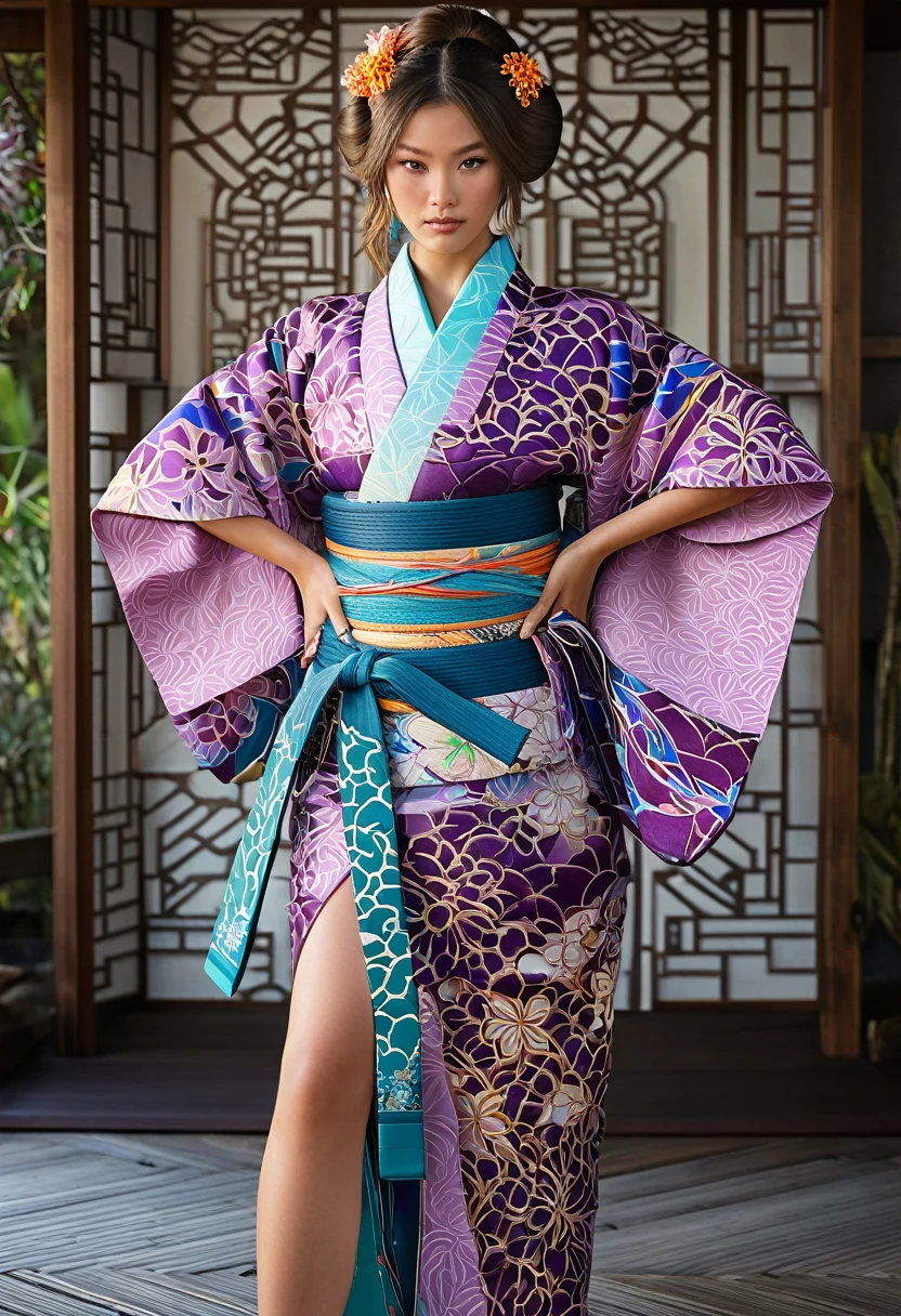 Outfit: Hailey Grice emanates the allure of Wano Kuni in her exquisite attire, effortlessly blending traditional Japanese style with a touch of fantasy. Adorned in a vibrant kimono adorned with intricate patterns and a wide obi belt, Hailey exudes elegance and strength. With her hair intricately styled and accessories inspired by nature, Hailey transports us to the enchanting world of Wano Kuni.

Body: Hailey Grice embodies the captivating spirit of Wano Kuni in her stunning ensemble. The vibrant kimono, adorned with intricate patterns and complemented by a wide obi belt, showcases her affinity for traditional Japanese fashion. With her hair intricately styled and nature-inspired accessories, Hailey captures the essence of the fantastical world of Wano Kuni, exuding both grace and strength.

Image: A high-resolution image captures Hailey Grice in her mesmerizing Wano Kuni-inspired outfit, showcasing the vibrant colors and intricate details of the kimono. The image beautifully captures Hailey's ethereal presence, transporting us to the magical realm of Wano Kuni, looking at viewer, masterpiece, best quality, highly detailed, desire, blush, (Beautiful and detailed eyes description), (beautiful and detailed face), Perfect female body, (Best Quality), (ultra-detailed), (master piece), (hight resolution), (Original), (the Extremely Detailed CG Unity 8K Wallpapers)