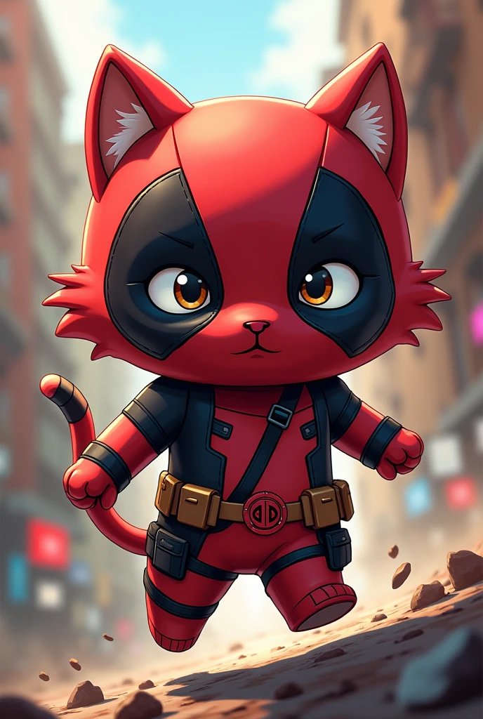  Chococat, a Sanrio character, dressed in a Deadpool costume 