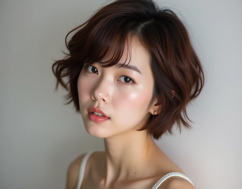 masterpiece Korean Beauty Short Hair Brown Hair