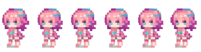 masterpiece , best quality , pixel art , nsfw , 1 girl , solo , fantasy clothes , full body , white background , heroine , deformed , junior , sexy , chibi , Highly Exposed , angel , pink clothes , 