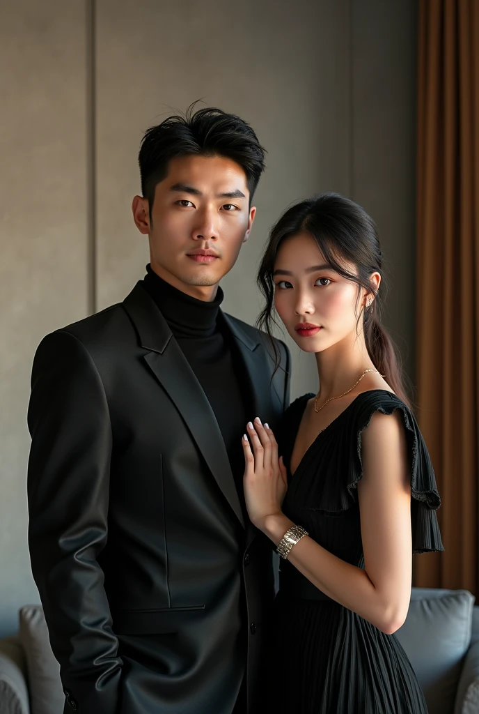 generate Xiao Zhan's pic with a girl 
Not historical but modern 