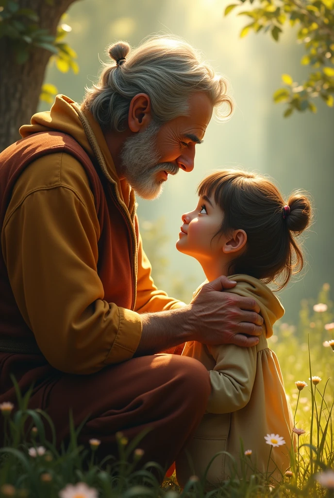 Father teach her daughter