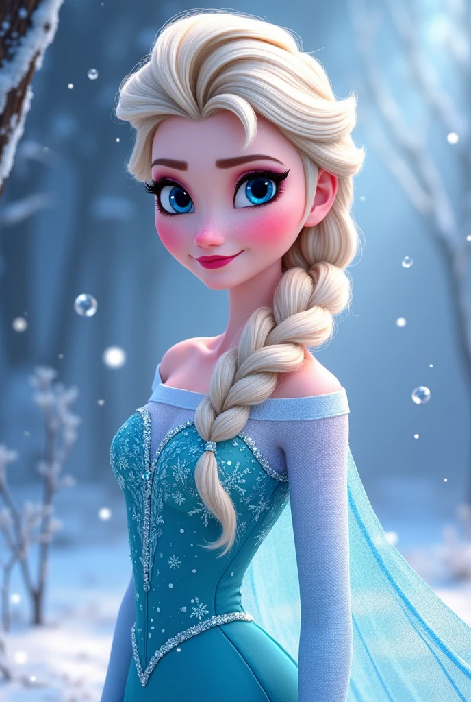 A beautiful cartoon picture of beautiful Elsa