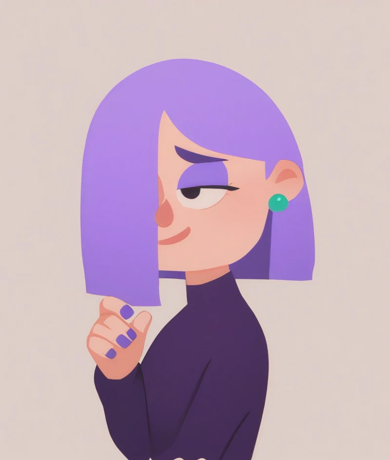 score_9, score_8_up, score_7_up, score_6_up, 1girl, solo, sexy, Lily, LilyDuolingo, girl, light purple hair, hair over one eye, purple nails, thin body, , Girl with a Pearl Earring,
(vector art:0.5)