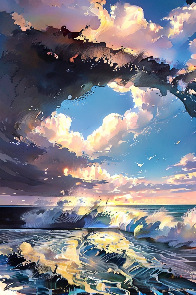 Ink style,wave