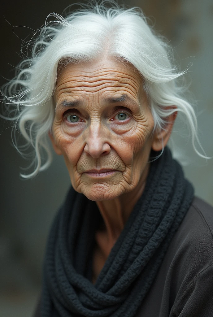 The old woman with white hair