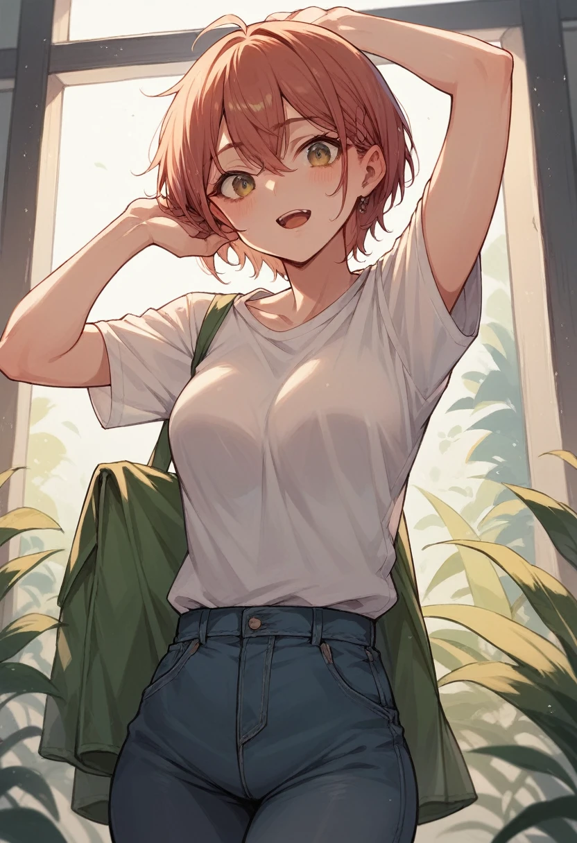 Japanese big tits, tee short mouillé