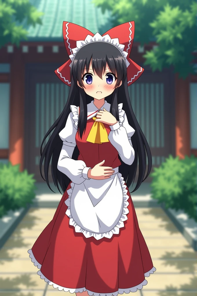 Reimu's stomach rumbles with hunger
