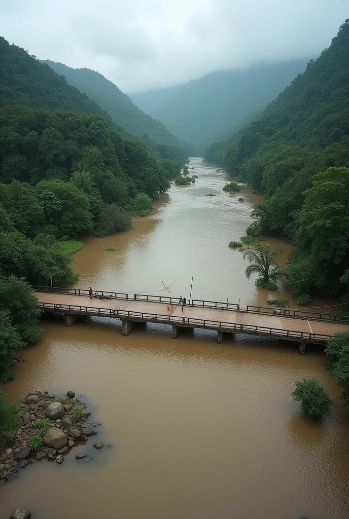 wayanad land sliding river is overflowing everyone is trying to help others soldiers are preparing bridge some of the people are asking for help