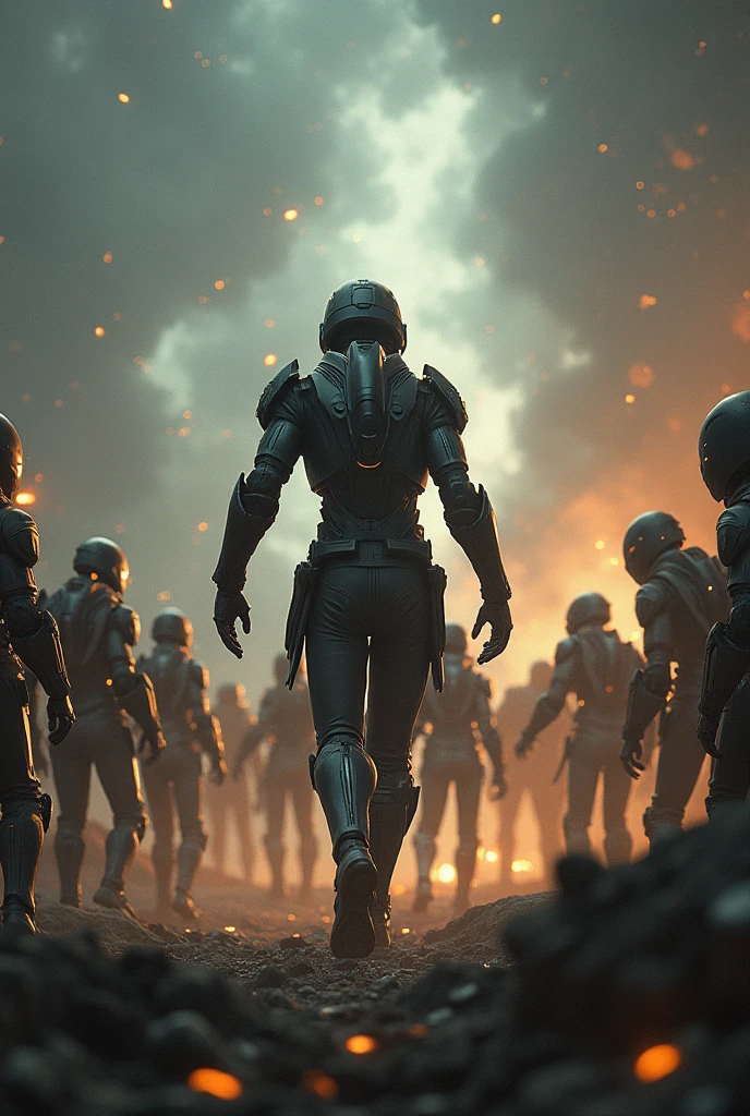 The last warframe alive fighting an army to save the last survivors of the universe