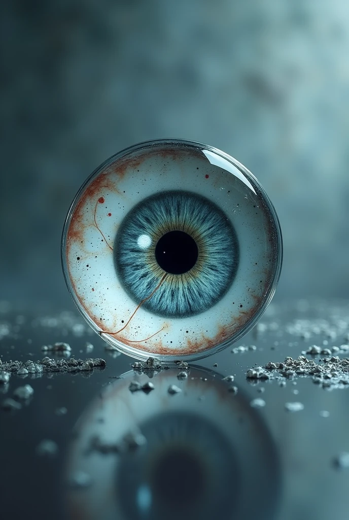 A logo for my company with the product of contact lense,at the center of the lense there is a dead eye.But it is still a contact lense