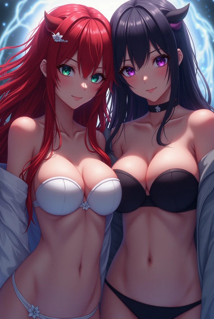 Tetas de rias Gremory y akeno himejima