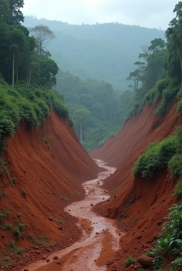 a village is destroyed in a landslide disaster in vayanad kerala