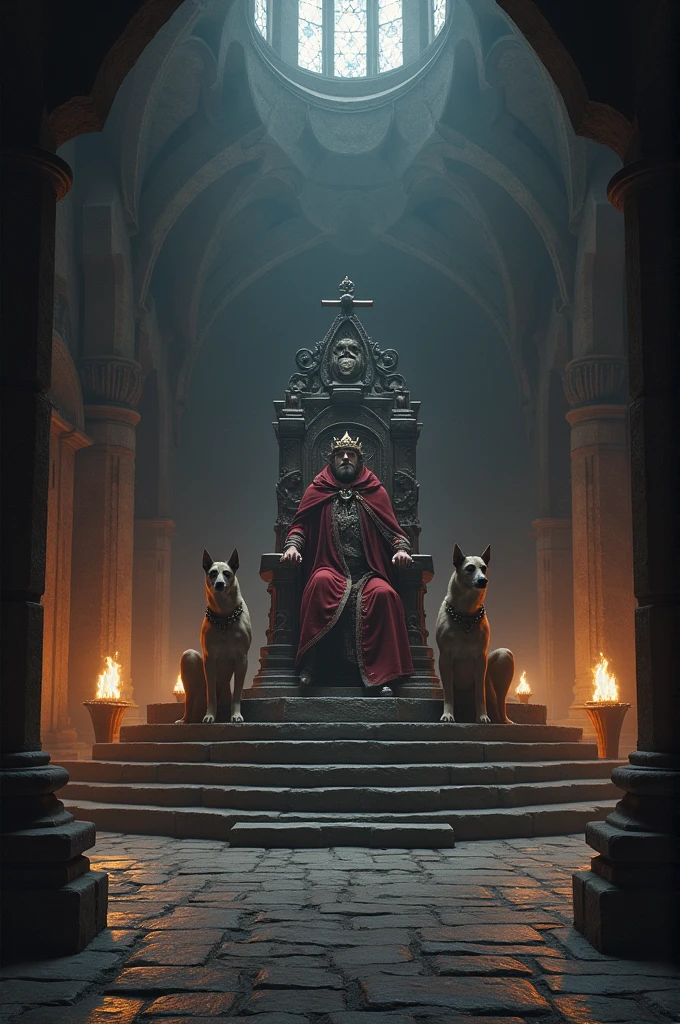 The great hall was full of light, drenched in the aroma of herbs and butter-
glazed foods—perfumes and wine. Laughter bounced against its ancient walls, and music tangled in tapestries, pirouetting around pillars and knotting itself in skirts. But just a wall away, past great iron doors, another hall waited. One devoid of color, of smell, of sound, its only adornment a looming chair made from the hardy wood of rowan trees. Besides the dungeon, it was Elm’s least favorite part of the castle.
The throne room.There were twin hearths, one on each side of the throne room. Both were lit, roaring with smoldering logs, their flames casting long, jumping shadows across the stone floor. Between the hearths was a dais. Upon it, King Rowan sat on his throne, his face shadowed by a heavyset brow. He wore his crown—gold, forged to look like twisting rowan branches—and a matching gold cloak with fox fur at its collar. There were no seats beside the throne on the dais—no one equal to the King. King Rowan’s only companions were three enormous hounds, whose dark, unblinking eyes
traced the room.Destriers lined the walls, lost in shadow