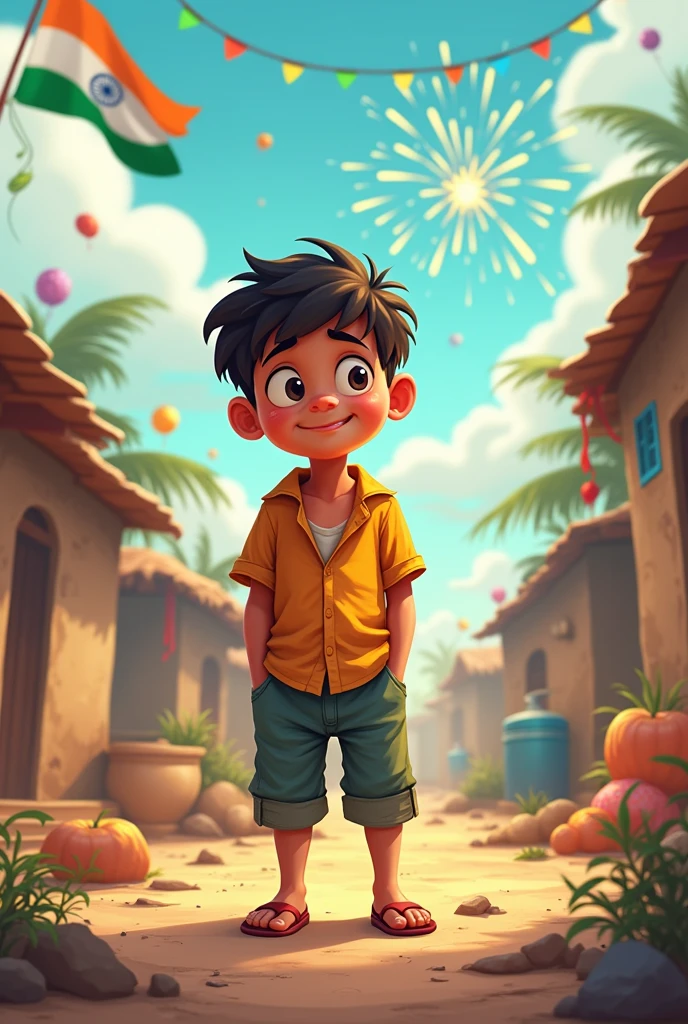amir or garib bachi ka 15 august cartoon ai image