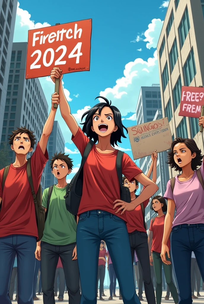 Bangladesh students protest 2024, one piece anime sketch