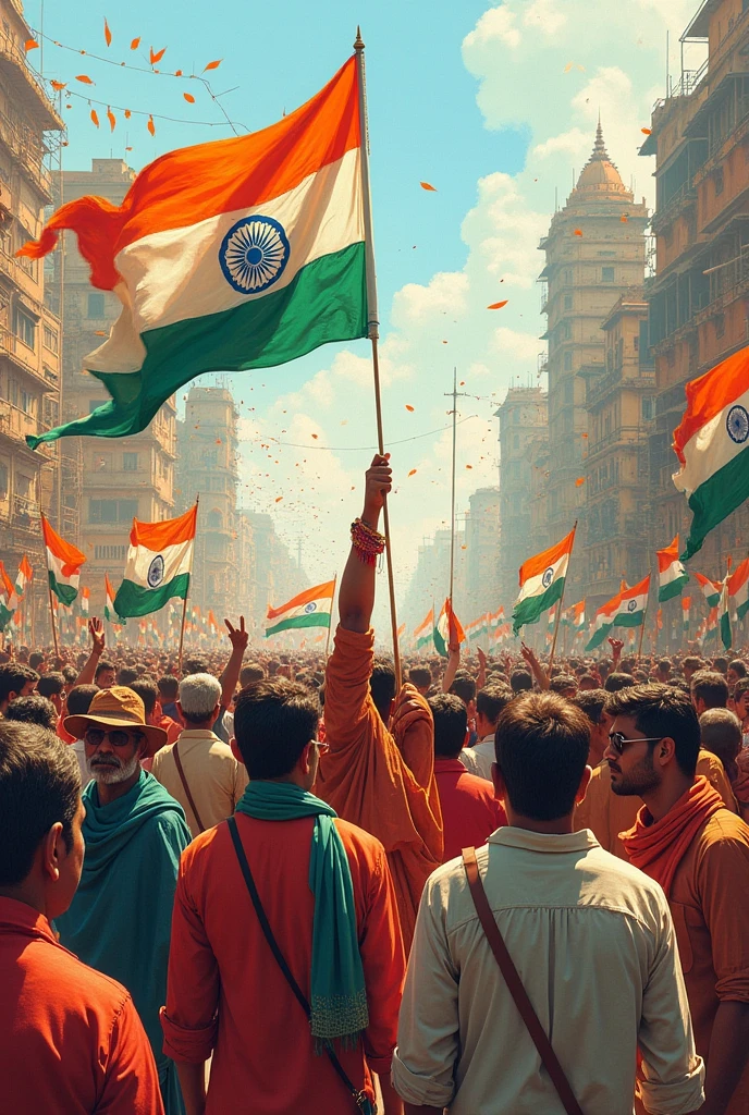 Independence day celebration at India drawing