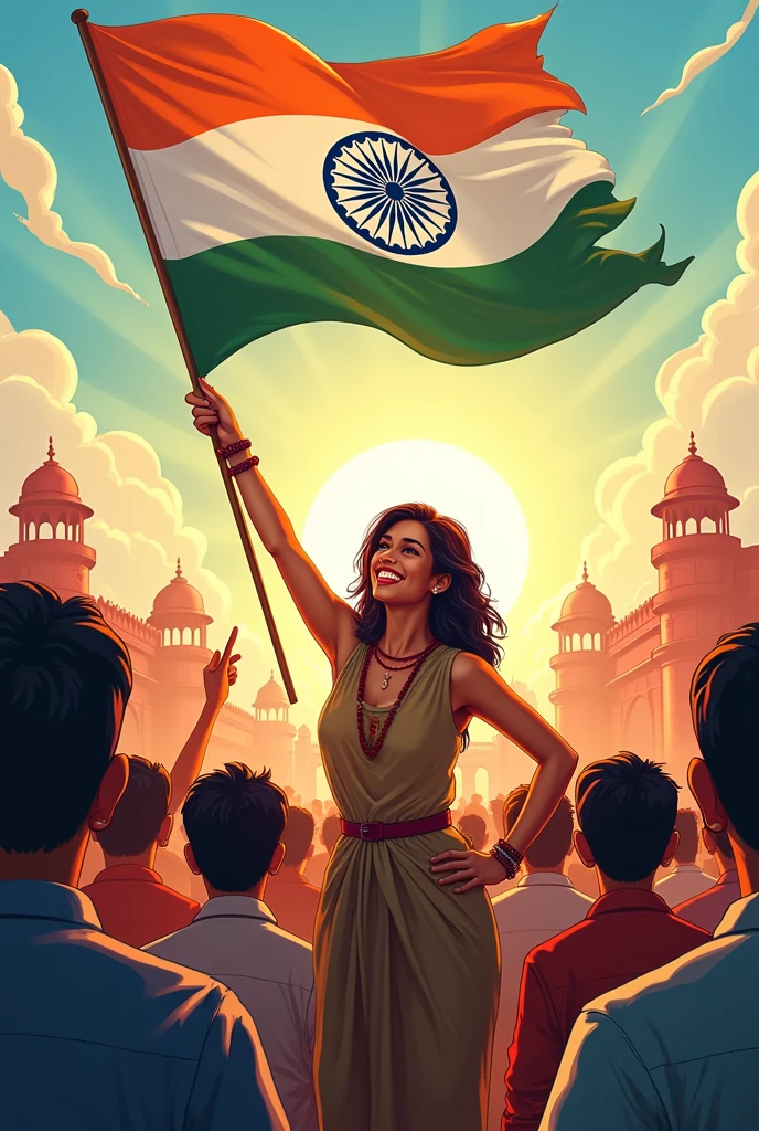 Creative drawing for independence day india with beautiful sence