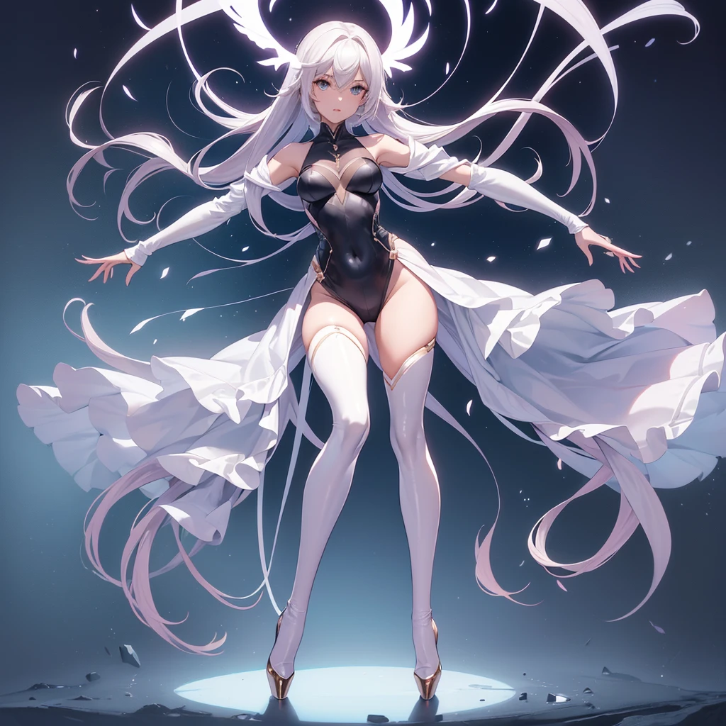 ((Biologically correct number of limbs)), Wearing stiletto-heeled over-the-knee boots:1.1, a beautiful girl, has a pair of long legs , having normal legs, dancing legs, only lower body, best quality, leggings, foot close up view only