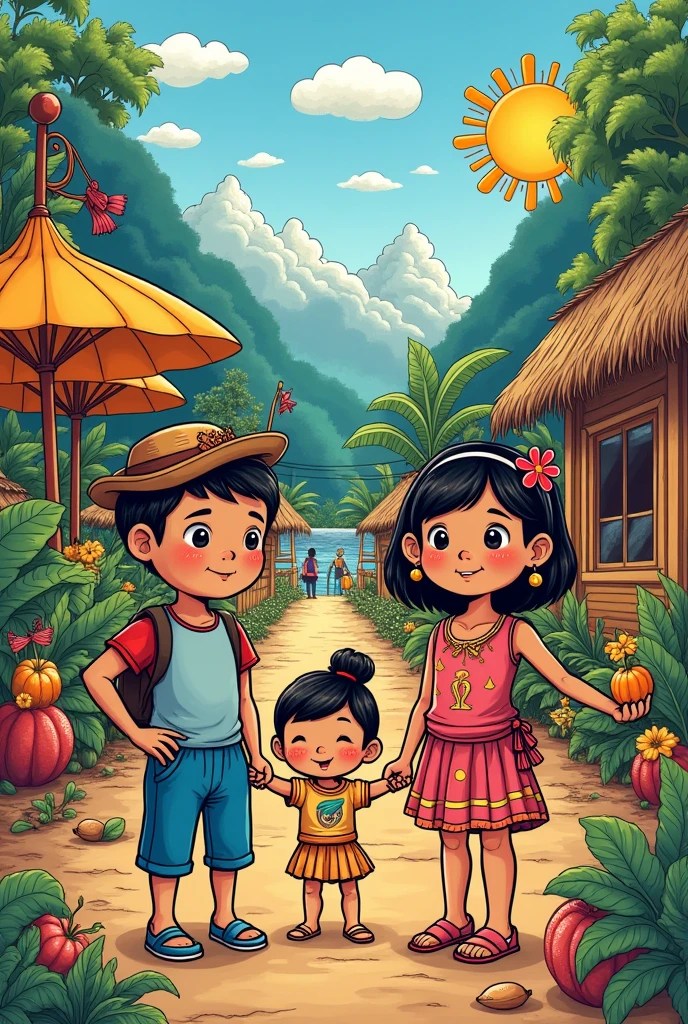 These are the following guidelines in making My Own Artwork:
1) Your artwork should depict Four Contemporary Filipino Cultures and integrate three elements and two principles of art.
make it look 2d and a drawing of a 10 year old