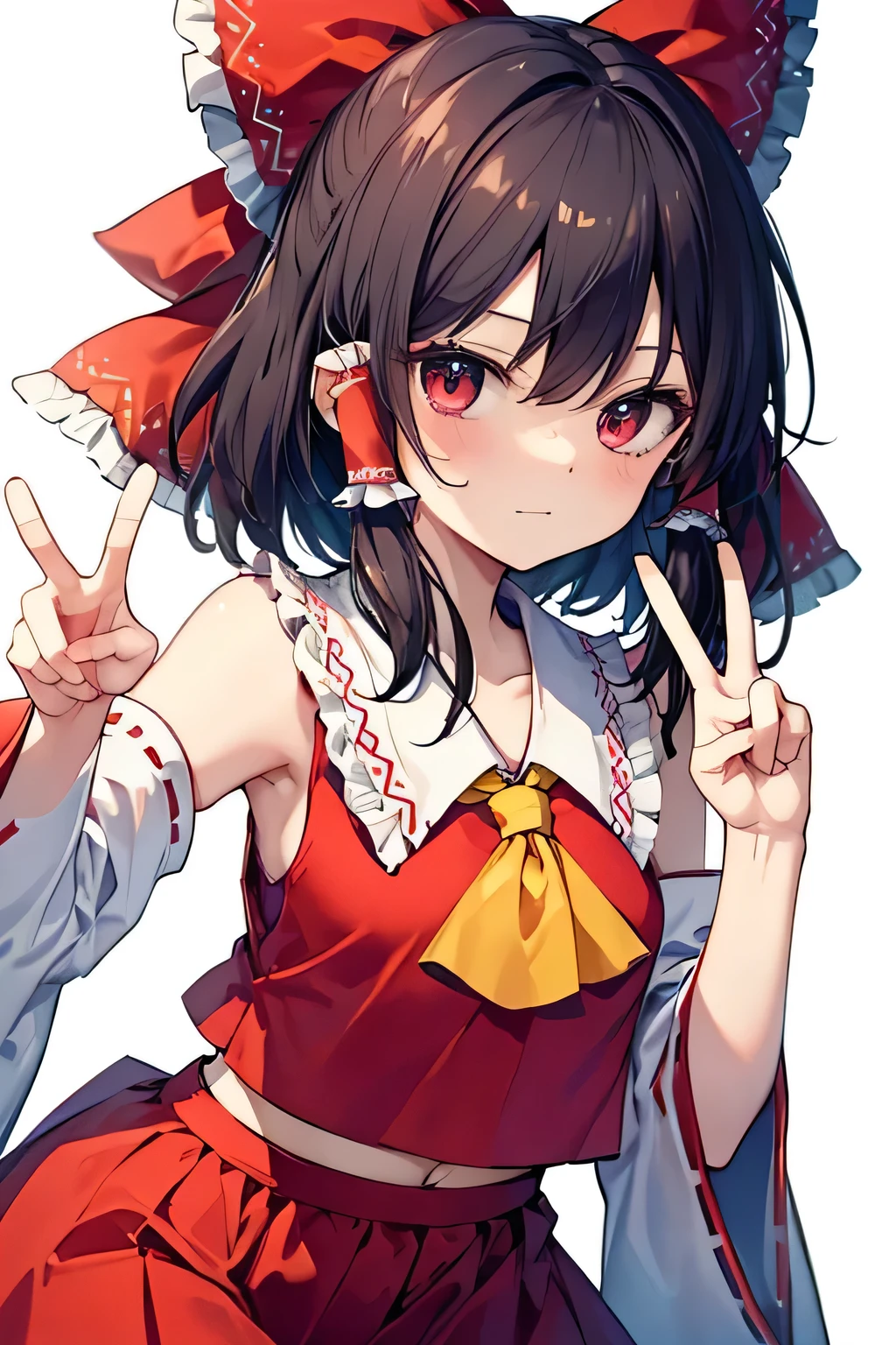 Hakurei Reimu,Oriental Project, peace sign