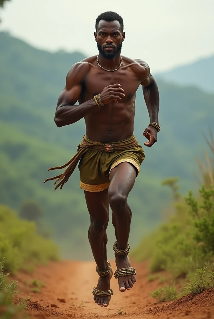 Ethiopian runner with leg ringed