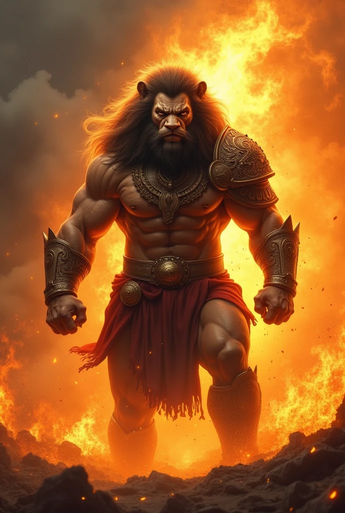 Singam suriya surrounded by fire
