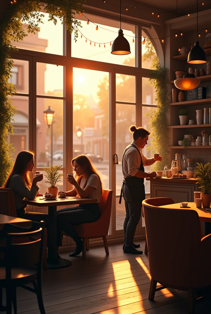A cafe in the Golden hour