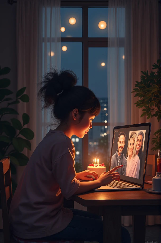 Celebrating birthday abread alone but while being in a video call with my parents
