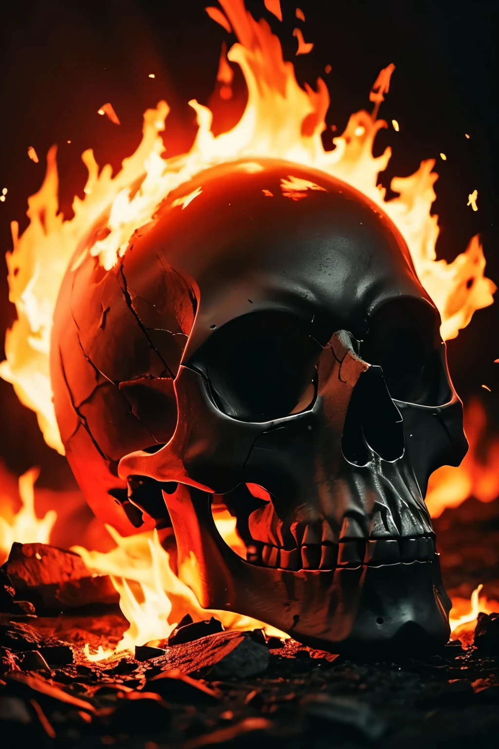 Skull on fire