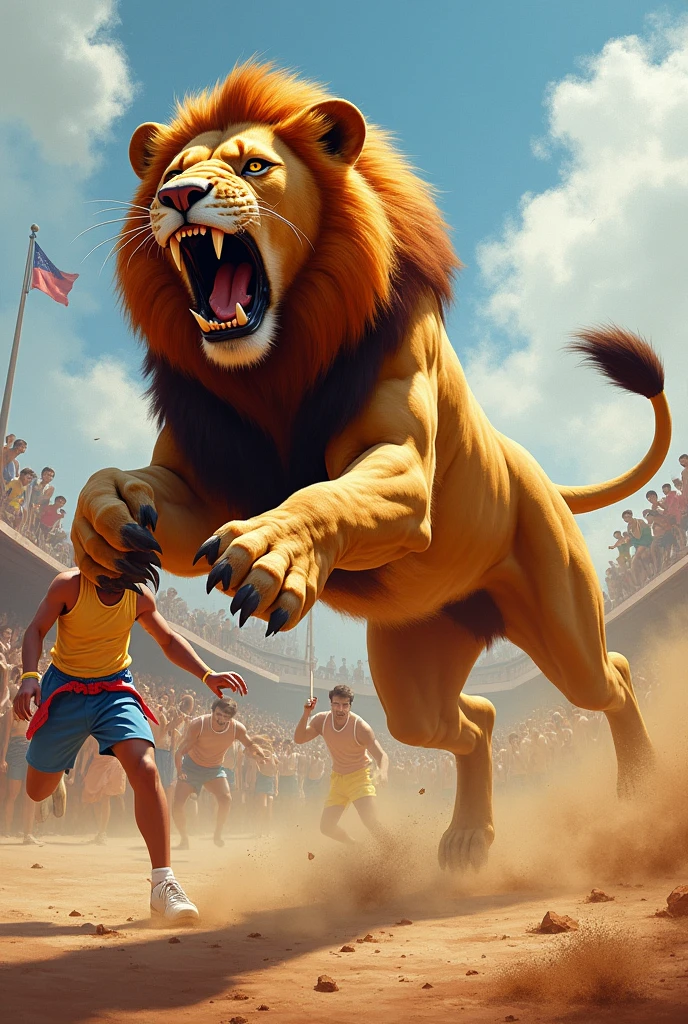 Make thumbnail on lion jump in kabdaddi