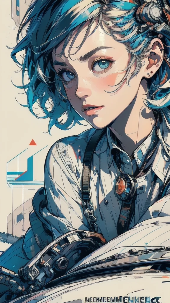 (((masterpiece, highest quality))),(((solo:1.2))),(((1girl:1.2))),32k wallpaper, very detailed, poster, vintage science fiction,(((((geometric cinematic movie poster))))), (bauhaus), shape,(((abstract))),(mid century modern),movie poster,(((((portfolio))))),(((((Close-up))))),(((((bust up))))),((((more various angle)))),(((highlight))),((((heterochromia)))),(((complete. detailed face))),(((Extremely talented))),(((((most complecated machine))))),(((((unlimited mechanic Workaholic))))),(((Absolutely detailed Mighty machines background))),(((((phenomenal dynamic poses))))),(monogram)