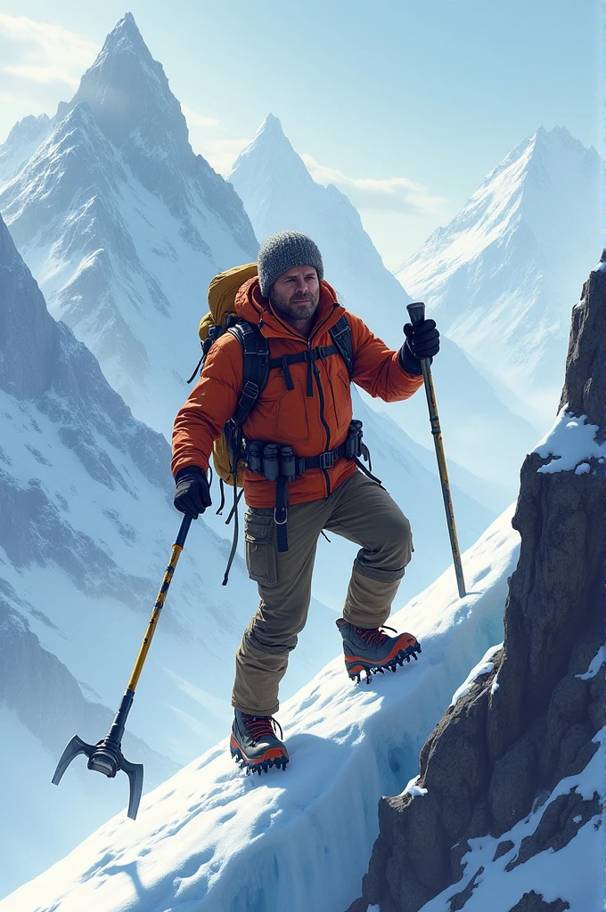 Man on mountaineering 
