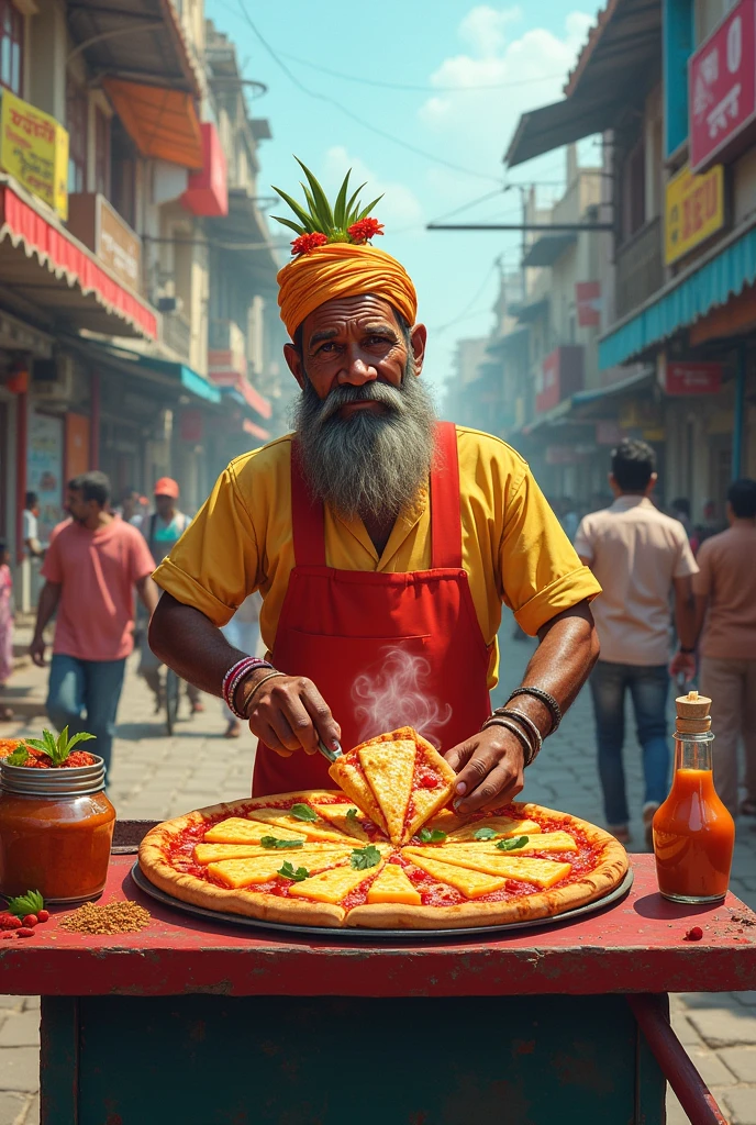 India, pizza, pineapple,shit, street