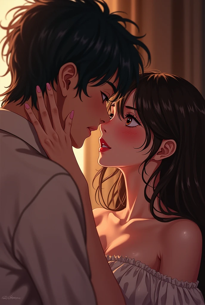 Very sensual anime girl having passionate sex