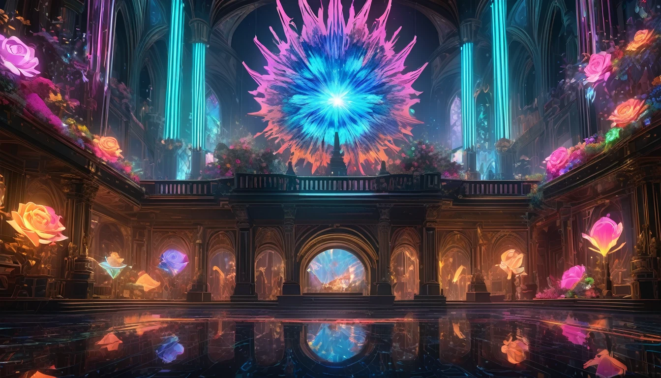 luminous object, aesthetic, extremely detailed, Neon glowing Crystal rose bioluminescent neon light rays, exploding bright light, bursting light, Epic cinematic brilliant stunning intricate meticulously detailed dramatic atmospheric maximalist digital matte painting detailed matte painting, deep color, fantastical, intricate detail, splash screen, complementary colors, fantasy concept art, 8k resolution trending on Artstation Unreal Engine 5