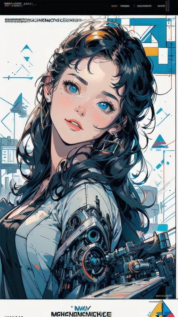 (((masterpiece, highest quality))),(((solo:1.2))),(((1girl:1.2))),32k wallpaper, very detailed, poster, vintage science fiction,(((((geometric cinematic movie poster))))), (bauhaus), shape,(((abstract))),(mid century modern),movie poster,(((((portfolio))))),(((((Close-up))))),(((((bust up))))),((((more various angle)))),(((highlight))),((((heterochromia)))),(((complete. detailed face))),(((Extremely talented))),(((((most complecated machine))))),(((((unlimited mechanic Workaholic))))),(((Absolutely detailed Mighty machines background))),(((((phenomenal dynamic poses))))),(monogram)